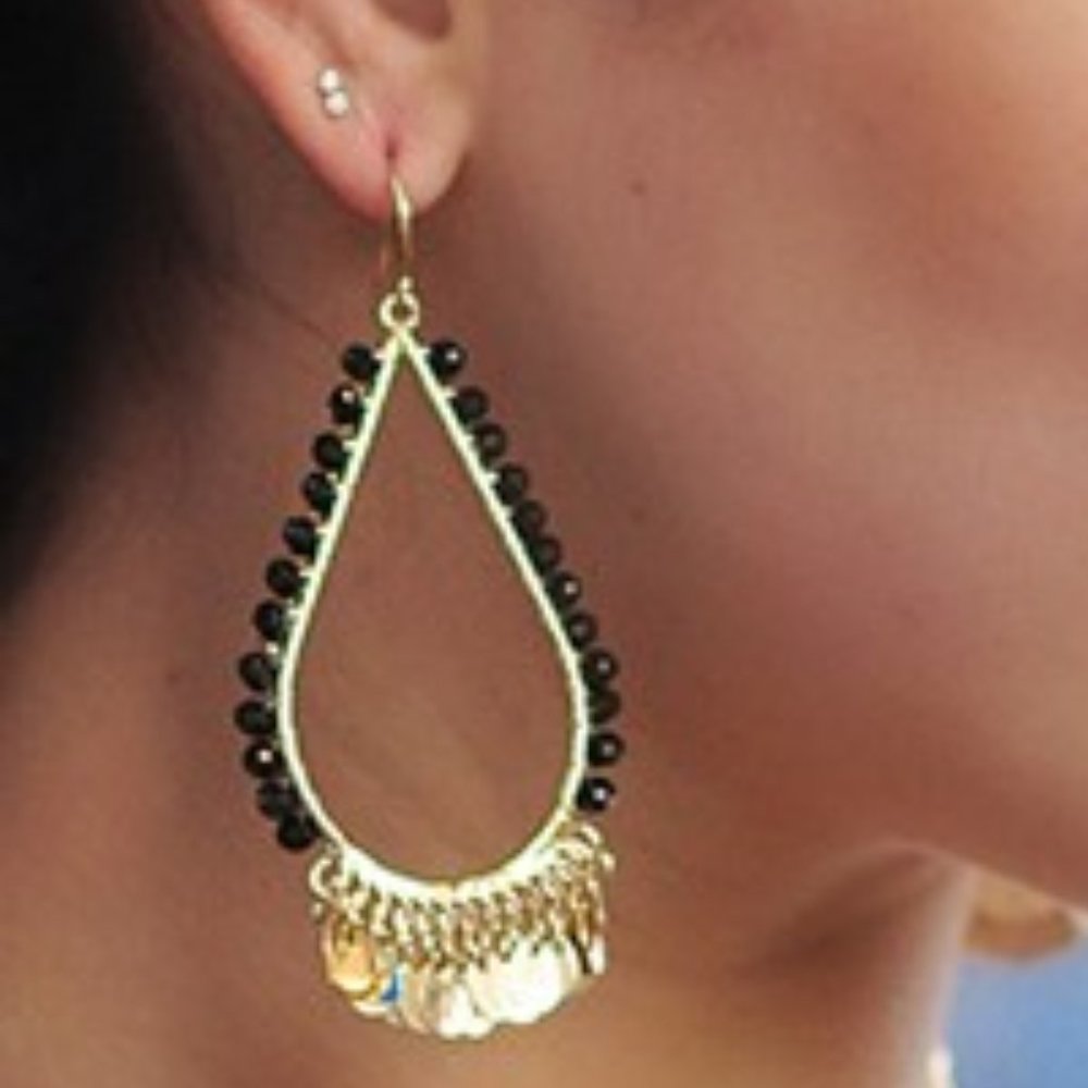 Jet Black  Drop Earrings